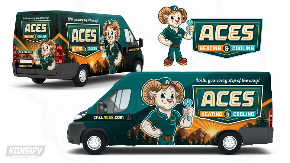 Aces Heating & Cooling wrap design