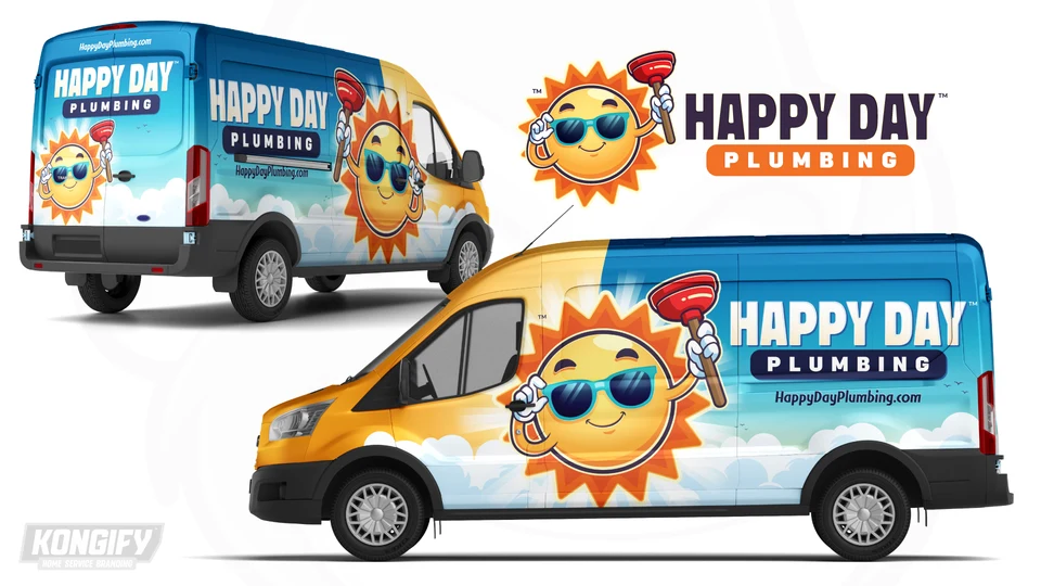 Happy Day Plumbing wrap design